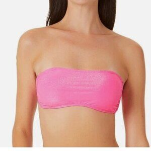 Juniors Womens Metallic Bandea Bikini Swim Top